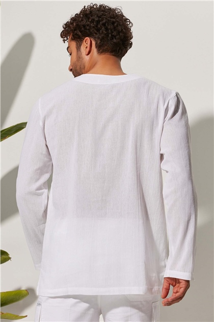 Uzun Kol Şile Bezi Erkek T-Shirt