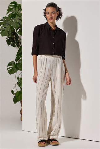 Uzun Kollu Klasik Siyah Kadın Gömlek