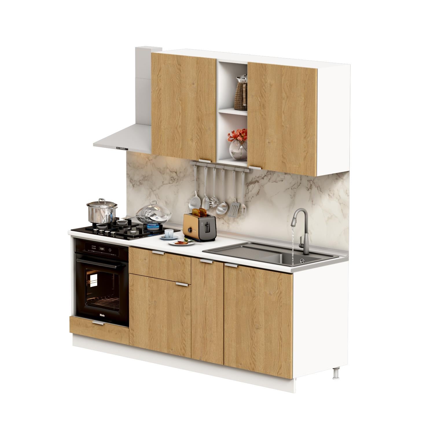 Dekorex Alba Serisi 210 Cm. Fırın Modüllü Hazır Mutfak Al-210dav