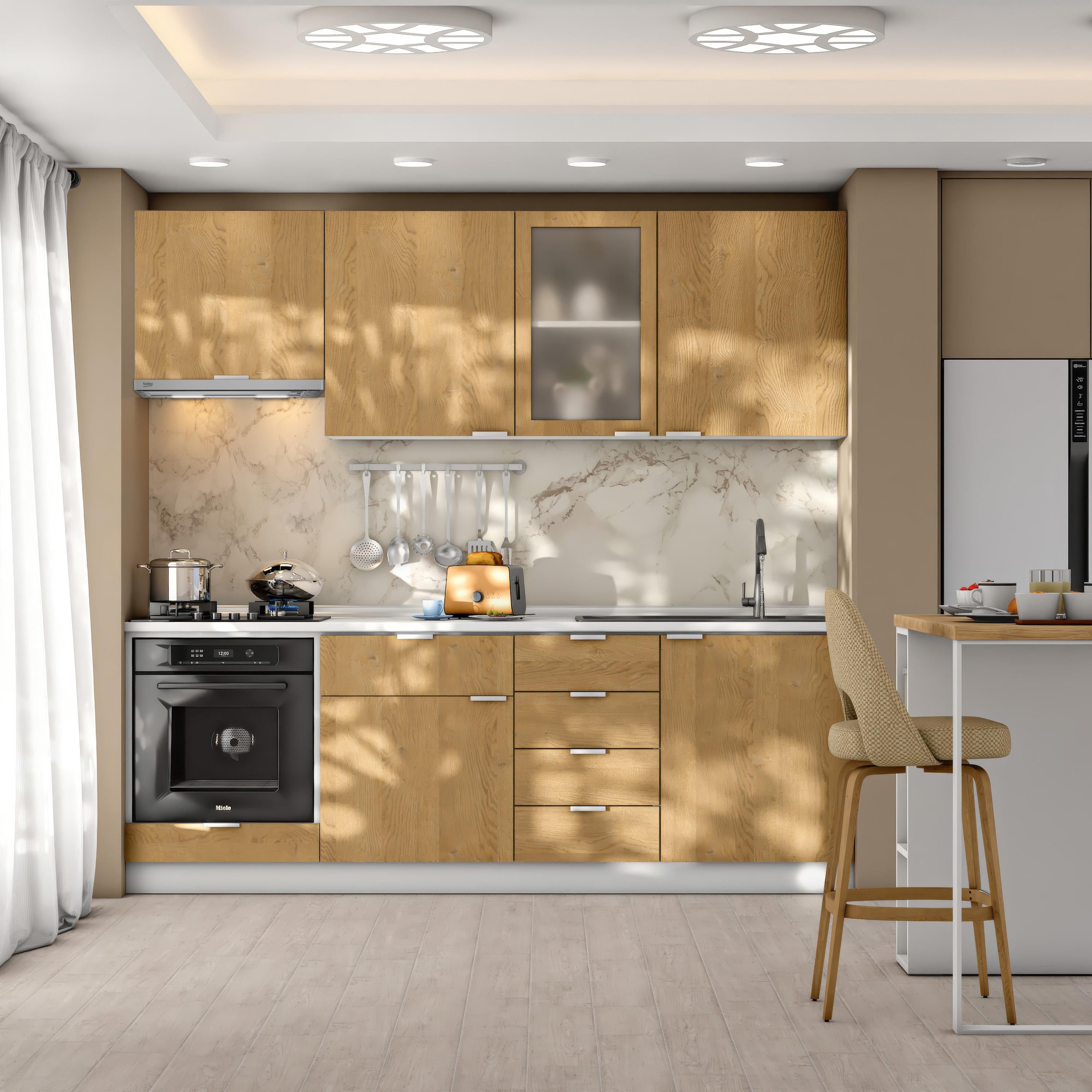 Dekorex Alba Serisi 225 Cm. Fırın Ve Aspiratör Modüllü Hazır Mutfak Al-225asp