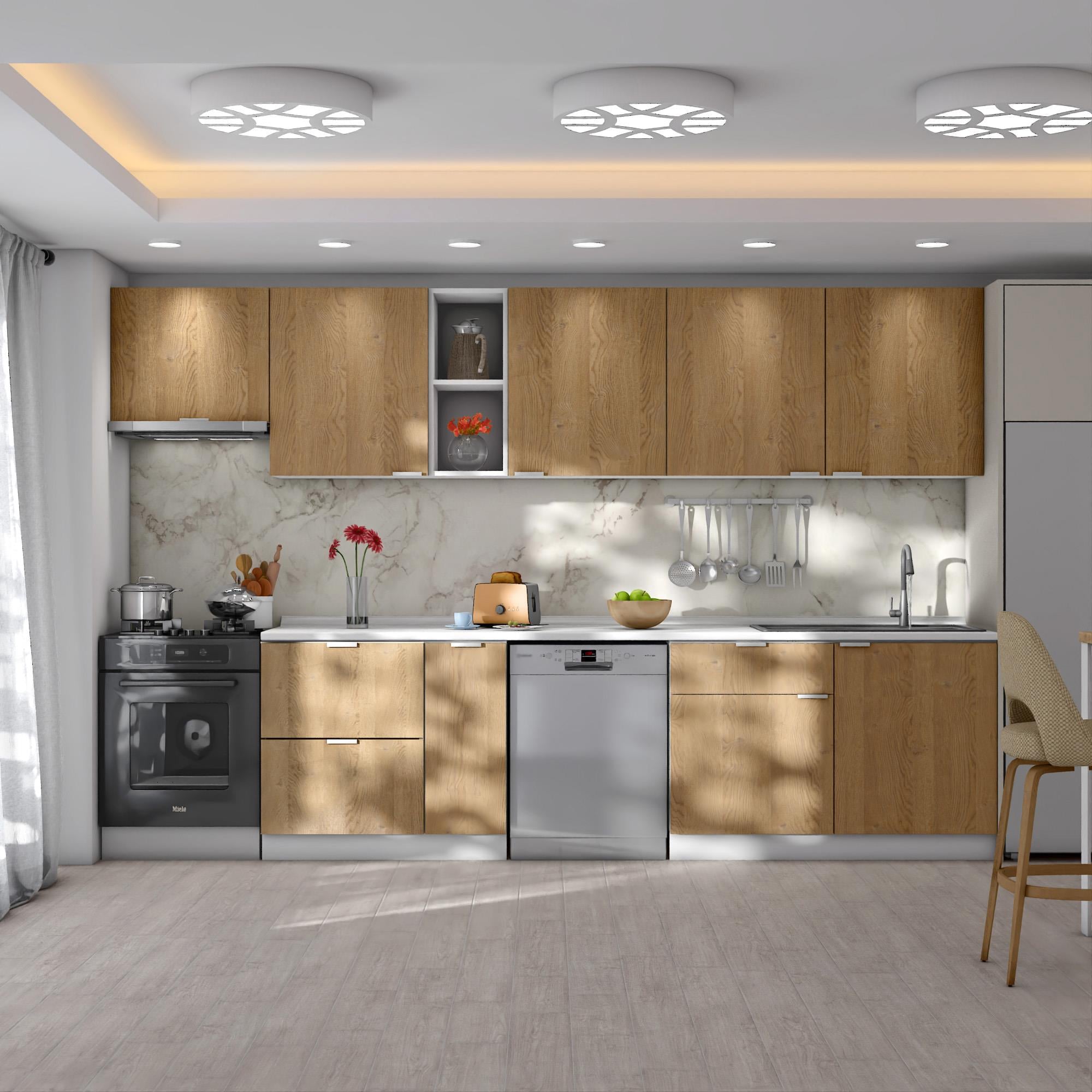 Dekorex Alba Serisi 330 Cm Aspiratör Ve Çekmece Modüllü Hazır Mutfak Al-330asp-bc