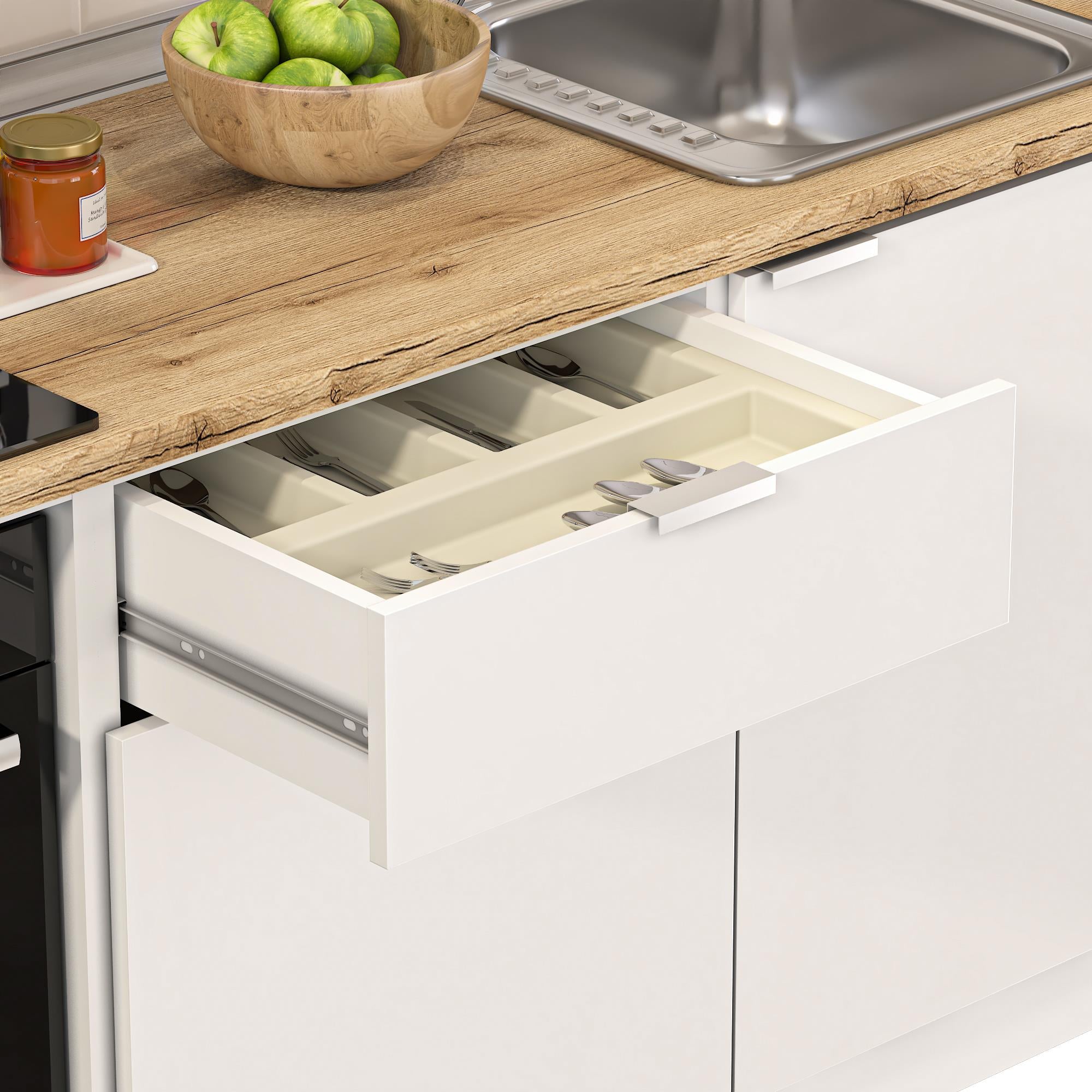Dekorex Elsa Serisi 240 Cm Fırın Ve Çekmece Modüllü Meşe Tezgahlı Hazır Mutfak Ls-240dav-c-mt
