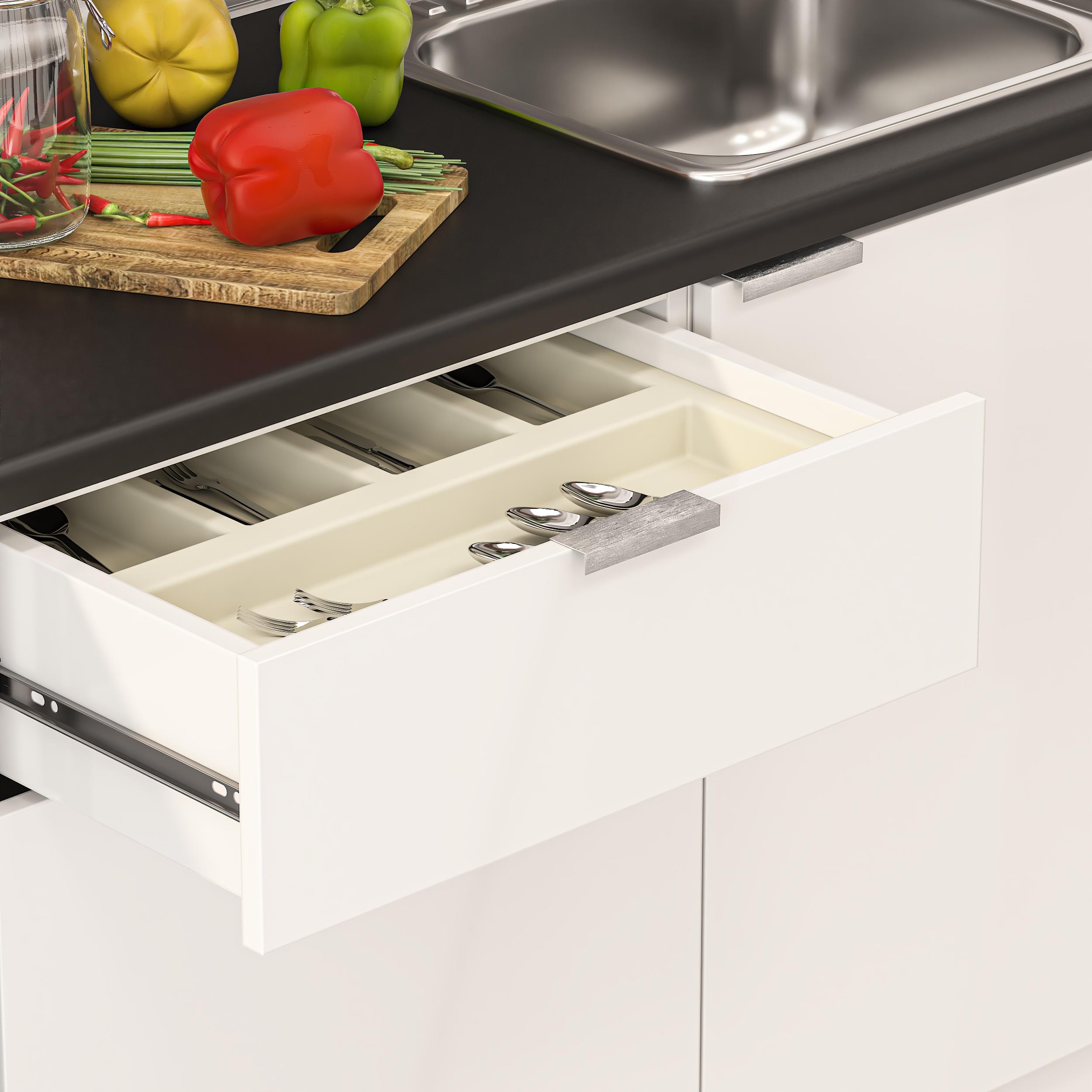 Dekorex Elsa Serisi 300 Cm Aspiratör Ve Çekmece Modüllü Siyah Tezgahlı Hazır Mutfak Ls-300asp-bc-st