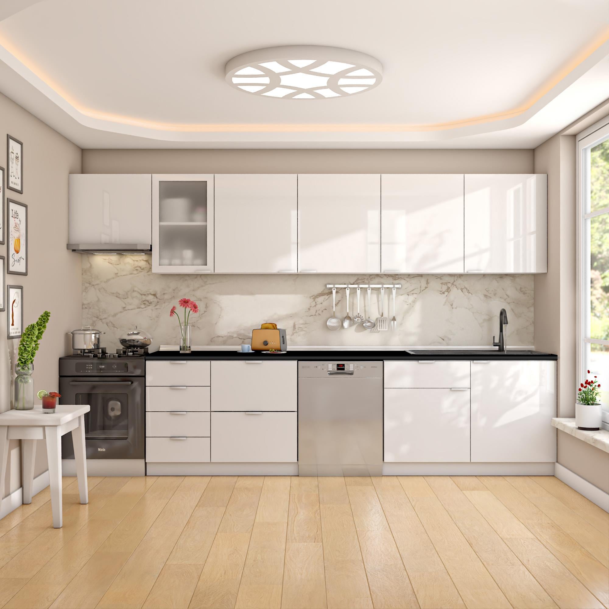 Dekorex Elsa Serisi 345 Cm Aspiratör Ve Çekmece Modüllü Siyah Tezgahlı Hazır Mutfak Ls-345asp-bc-st