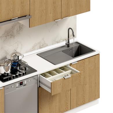 Dekorex Alba Serisi 240 Cm. Aspiratör Ve Çekmece Modüllü Haızr Mutfak Al-240asp-bc