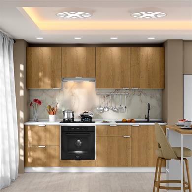 Dekorex Alba Serisi 240 Cm Aspiratör Fırın Ve Çekmece Modüllü Hazır Mutfak Al-240asp-c