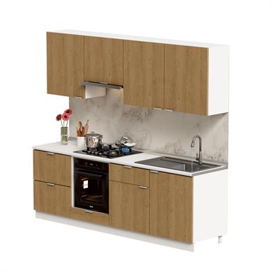 Dekorex Alba Serisi 240 Cm Aspiratör Fırın Ve Çekmece Modüllü Hazır Mutfak Al-240asp-c