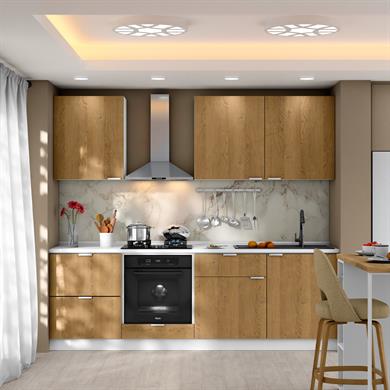 Dekorex Alba Serisi 240 Cm Fırın Ve Çekmece Modüllü Hazır Mutfak Al-240dav-c