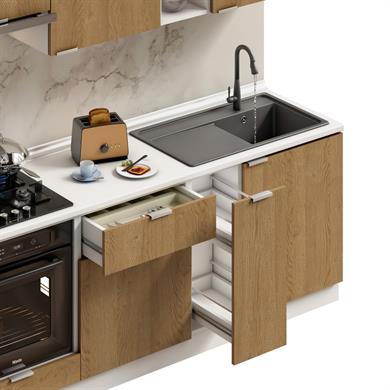 Dekorex Alba Serisi 270 Cm. Aspiratör Ve Fırın Modüllü Hazır Mutfak Al-270asp