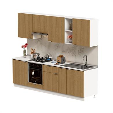 Dekorex Alba Serisi 270 Cm. Aspiratör Ve Fırın Modüllü Hazır Mutfak Al-270asp