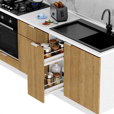 Dekorex Alba Serisi 270 Cm. Aspiratör Ve Fırın Modüllü Hazır Mutfak Al-270asp