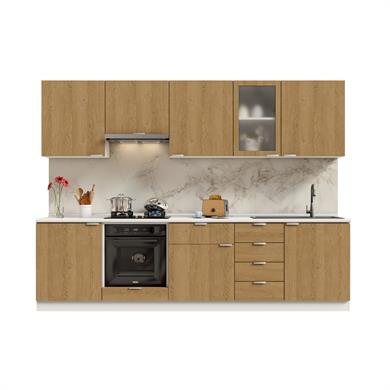 Dekorex Alba Serisi 285 Cm. Aspiratör Ve Fırın Modüllü Hazır Mutfak Al-285asp