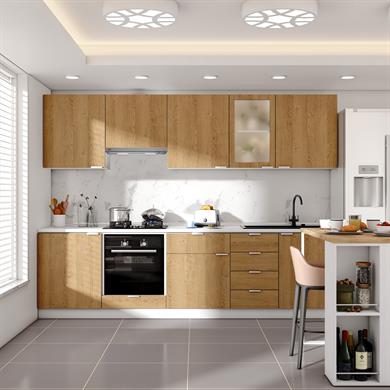 Dekorex Alba Serisi 285 Cm. Aspiratör Ve Fırın Modüllü Hazır Mutfak Al-285asp