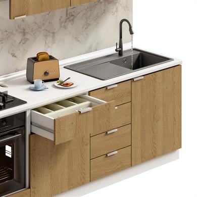 Dekorex Alba Serisi 285 Cm. Aspiratör Ve Fırın Modüllü Hazır Mutfak Al-285asp