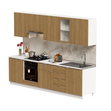 Dekorex Alba Serisi 285 Cm. Aspiratör Ve Fırın Modüllü Hazır Mutfak Al-285asp