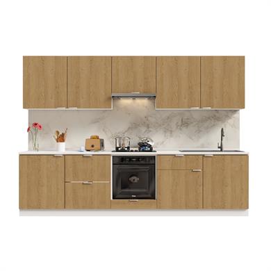 Dekorex Alba Serisi 300 Cm. Fırın Aspiratör Ve Çekmece Modüllü Hazır Mutfak Al-300asp-c