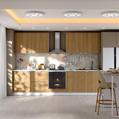 Dekorex Alba Serisi 300 Cm. Fırın Ve Çekmece Modüllü Hazır Mutfak Al-300dav-c