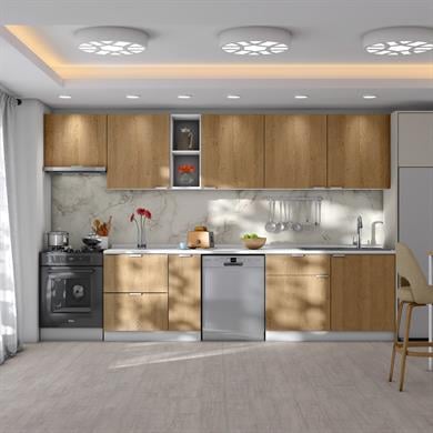 Dekorex Alba Serisi 330 Cm Aspiratör Ve Çekmece Modüllü Hazır Mutfak Al-330asp-bc