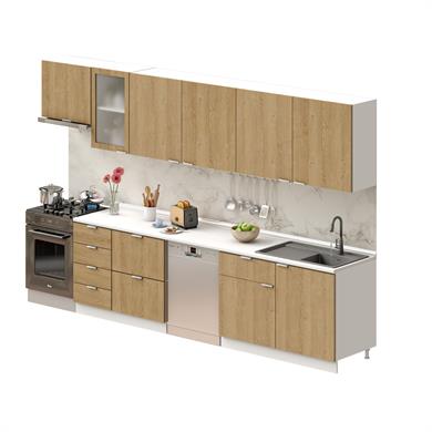 Dekorex Alba Serisi 345 Cm Aspiratör Ve Çekmece Modüllü Hazır Mutfak Al-345asp-bc