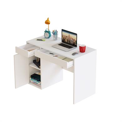 Dekorex CLM107-Beyaz Kapaklı Çekmeceli Çalışma Masası