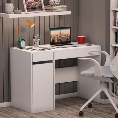 Dekorex CLM107-Beyaz Kapaklı Çekmeceli Çalışma Masası