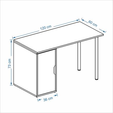 Dekorex CLM110-Beyaz Kapaklı Kesonlu Çalışma Masası