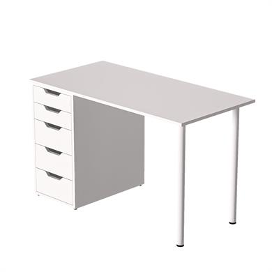 Dekorex CLM111-Beyaz 5 Çekmeceli Çalışma Masası