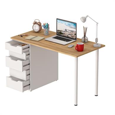Dekorex CLM111-Meşe 5 Çekmeceli Çalışma Masası