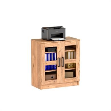 Dekorex DSD104C-Ceviz 2 Cam Kapaklı Ceviz Dosya Dolabı