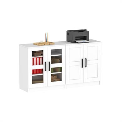 Dekorex DSD204K-Beyaz 4 Kapaklı Camlı Dosya Dolabı