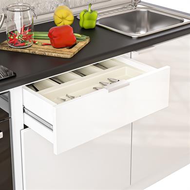 Dekorex Elsa Serisi 180 Cm Beyaz Fırın Modüllü Siyah Tezgahlı Hazır Mutfak Ls-180dav-st