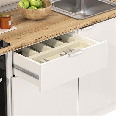 Dekorex Elsa Serisi 240 Cm Aspiratör Fırın Ve Çekmece Modüllü Meşe Tezgahlı Hazır Mutfak Ls-240asp-c-mt