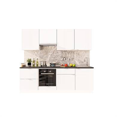 Dekorex Elsa Serisi 240 Cm Aspiratör Fırın Ve Çekmece Modüllü Siyah Tezgahlı Hazır Mutfak Ls-240asp-c-st