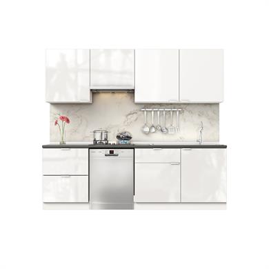 Dekorex Elsa Serisi 240 Cm Aspiratör Ve Çekmece Modüllü Siyah Tezgahlı Hazır Mutfak Ls-240asp-bc-st