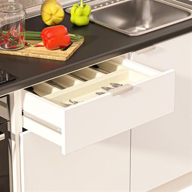 Dekorex Elsa Serisi 240 Cm Fırın Ve Çekmece Modüllü Siyah Tezgahlı Hazır Mutfak Ls-240dav-c-st