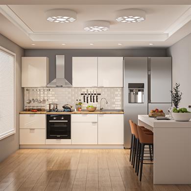 Dekorex Elsa Serisi 240 Cm Fırın Ve Çekmece Modüllü Meşe Tezgahlı Hazır Mutfak Ls-240dav-c-mt