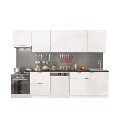 Dekorex Elsa Serisi 300 Cm Aspiratör Ve Çekmece Modüllü Siyah Tezgahlı Hazır Mutfak Ls-300asp-bc-st