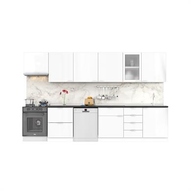 Dekorex Elsa Serisi 345 Cm Aspiratör Ve Çekmece Modüllü Siyah Tezgahlı Hazır Mutfak Ls-345asp-bc-st