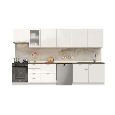 Dekorex Elsa Serisi 345 Cm Aspiratör Ve Çekmece Modüllü Meşe Tezgahlı Hazır Mutfak Ls-345asp-bc-mt