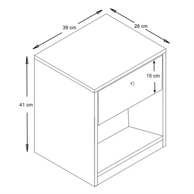 Dekorex Kmd110-Ceviz Tek Çekmeceli Komodin