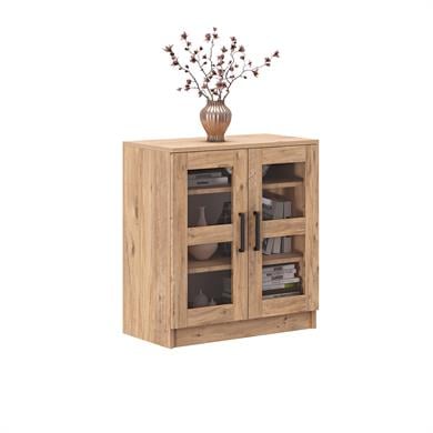 Dekorex KNS104C-Ceviz 2 Cam Kapaklı Ceviz Konsol