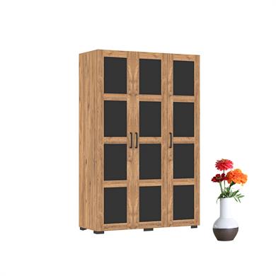 Dekorex MNT301-Ceviz 3 Kapaklı Gardırop