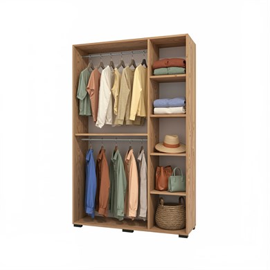 Dekorex MNT301-Ceviz 3 Kapaklı Gardırop