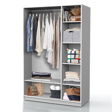 Dekorex MNT320-Panjur 3 Kapaklı Panjur Gardırop Beyaz