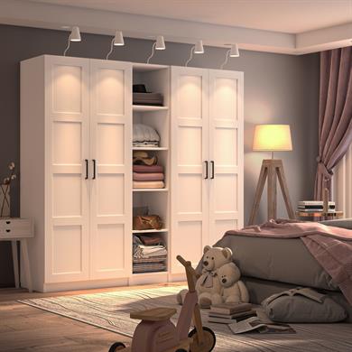 Dekorex MNT511-B 4 Kapaklı Gardırop Beyaz