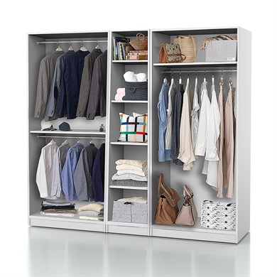 Dekorex MNT511-Beyaz 5 Kapaklı Gardırop