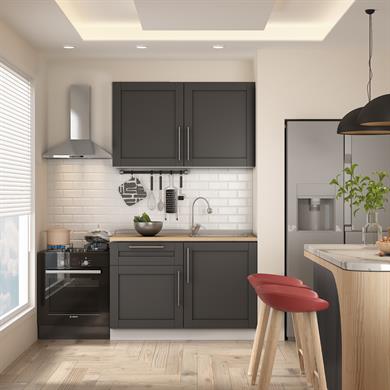 Dekorex Pia Antrasit Serisi 120 Cm Antrasit Meşe Tezgahlı Hazır Mutfak PA-120dav-mt