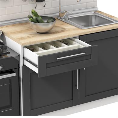 Dekorex Pia Antrasit Serisi 120 Cm Antrasit Meşe Tezgahlı Hazır Mutfak PA-120dav-mt