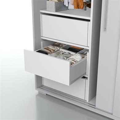 Dekorex SRG231-6-Beyaz 3 Kapaklı 6 Çekmeceli Sürgülü Gardırop