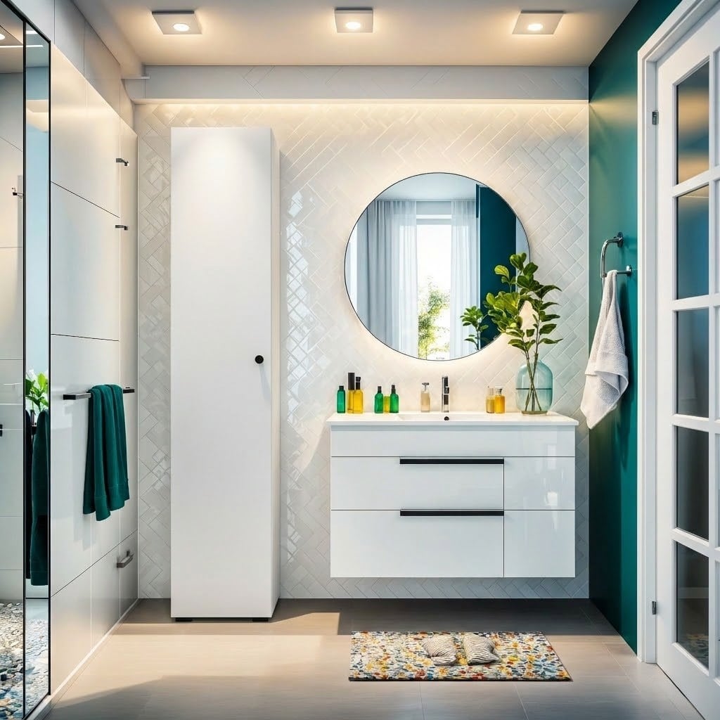 Dekorex BNY101-Beyaz Tek Kapaklı Banyo Dolabı